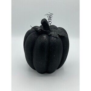Halloween Black Glitter Ceramic Pumpkin LARGE